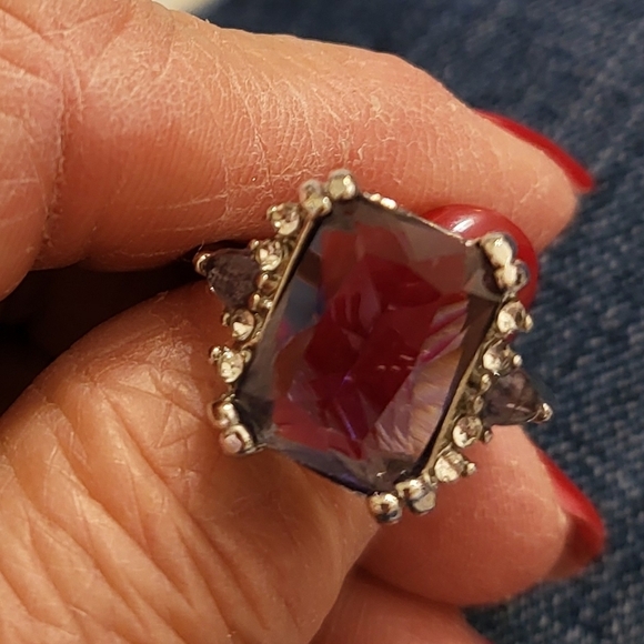 New Amethyst Purple Color Size 11 Cocktail Ring - Picture 7 of 9